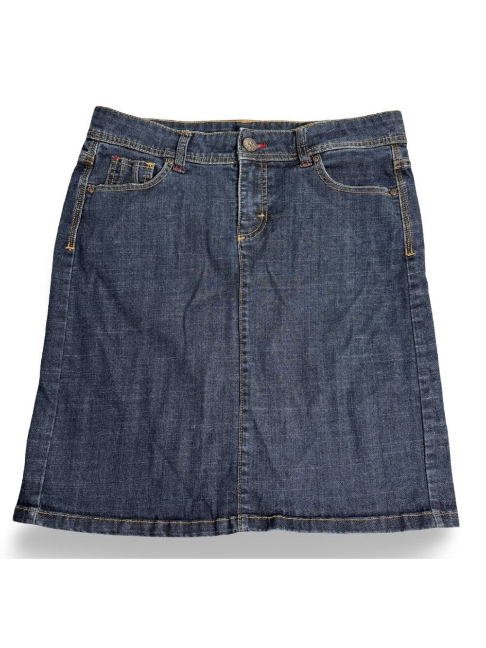Wrangler Denim A-Line Jean Skirt Womens 10 Blue Knee Length Pockets Western Chic